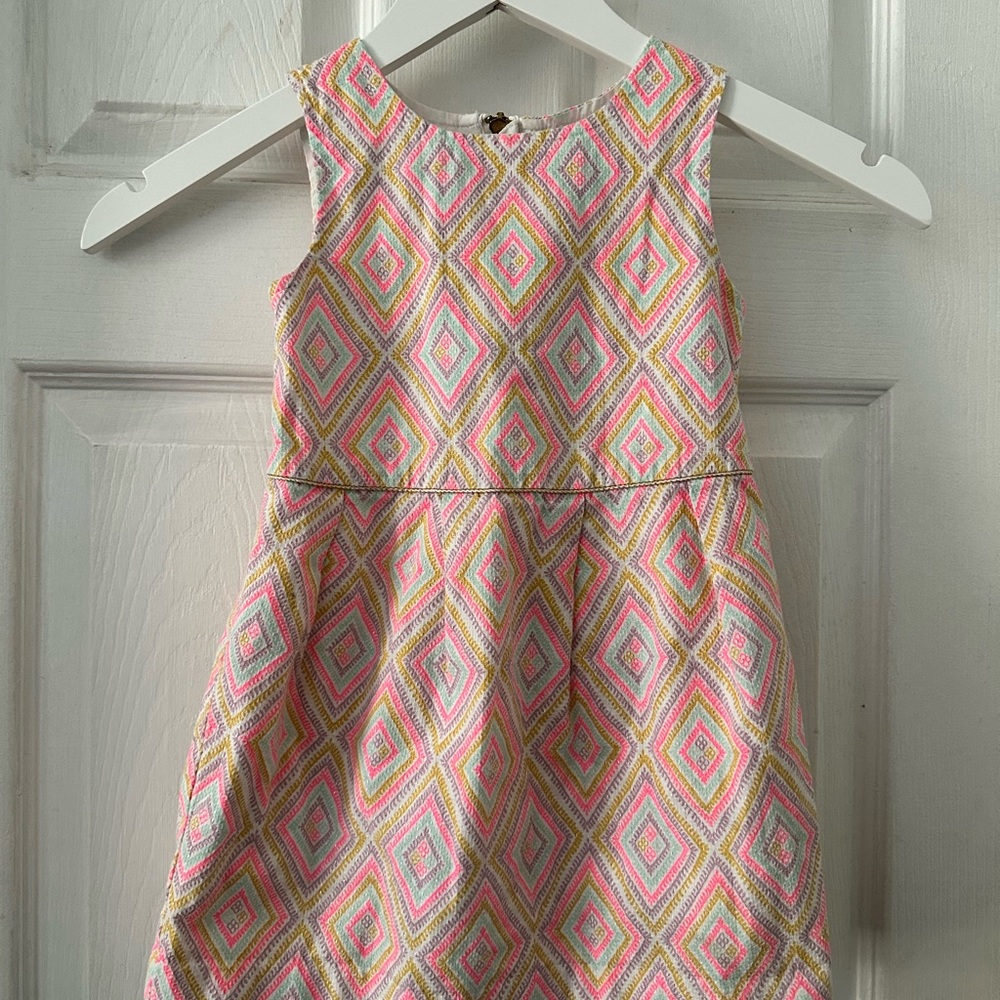 Vibrant Diamond Pattern Kids Dress